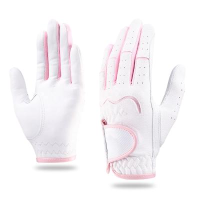 China Wholesale Custom Soft Comfortable Kid Soft Comfortable Cabretta Feel Leather Waterproof Breathable Golf Gloves for sale