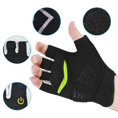 China Unisex Outdoor Cycling Gloves Touch Screen Half Finger Breathable Half Finger LED Glove Cycling Road Mountain LED Cycling Gloves for sale