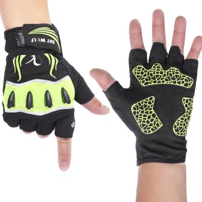 China Breathable Fingerless Leather Cycling Gloves Amazon LED Signal Light for sale