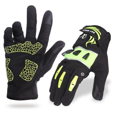 China Breathable Customized Flash LED Light Moutain Bike Cycling Glove For Night Ride for sale