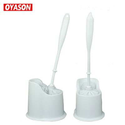 China Stocked Cheap Cleaning Tool Bathroom Double Handle Brush Plastic Toilet Brush With Holder for sale