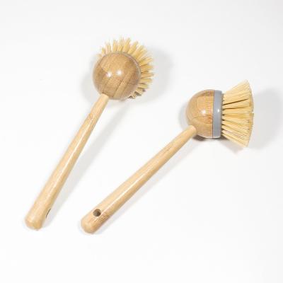 China Hand Accept Custom Shantou Factory Bamboo Kitchen Scrub Dish Wash Brush With Long Handle for sale