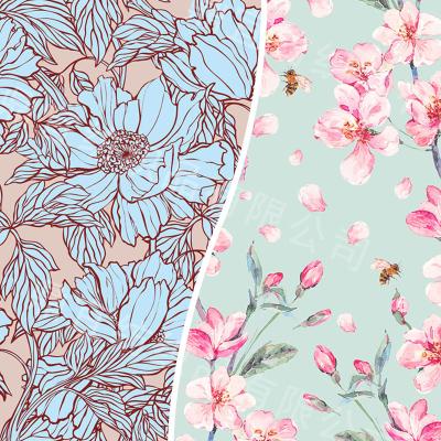 China Tear-Resistant Plain High Grade Woven Floral Custom Digital Print Element Fabric (13 Patterns) for Garment, Dress, ect for sale