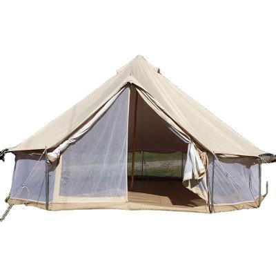 China Extended Type Cotton Canvas Glamping Bell Tent For Camping And Hiking for sale