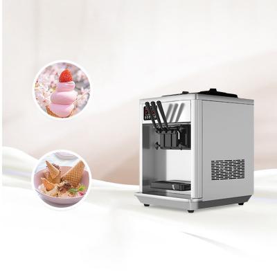 China Hot Selling Factory 2022 Desktop Soft Ice Cream Snack Machine 3 Flavors High Power Commercial Soft Ice Cream Machine for sale