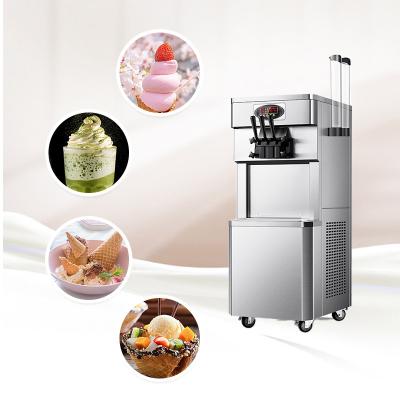 China Snack Factory Turbine Mute Commercial Upright Ice Cream Cone Soft Ice Cream Machine Machine Freezer Automatic for sale