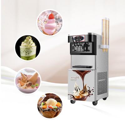 China Snack Factory Ice Cream Machine Intelligent Automatic Vertical Cone Soft Ice Cream Machine One Ice Cream Glace for sale