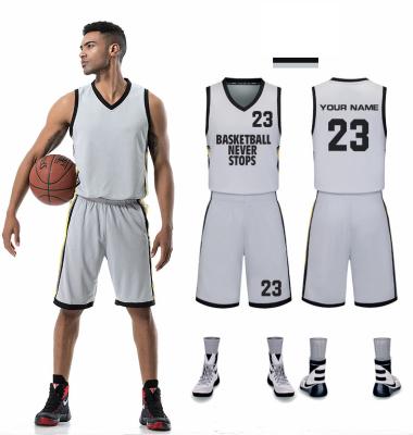 China Antibacterial Athletic Wear Men Practice Jerseys Basketball Wear Set Custom Basketball Uniforms for sale