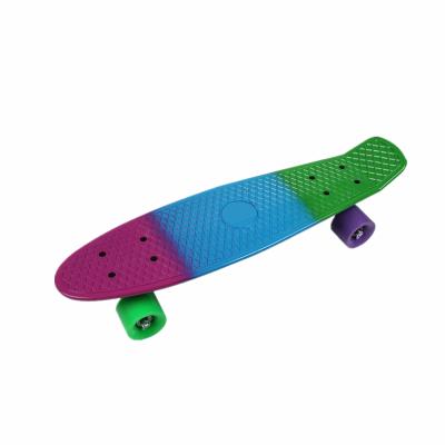 China Youth Three Color Plastic Skate Board Skateboard Professional 4 Wheel Skateboard for sale