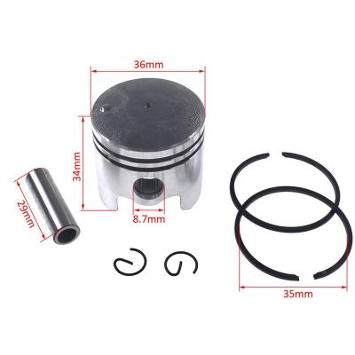 China Power String Trimmer 33cc 36cc Brush Cutter Piston Kit With Piston Ring For 1E36F Engine 36MM Grass for sale