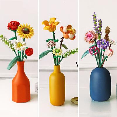 China DIY TOY Stemedu Eternal Artificial Sunflower Rose Flower Home Decoration Building Block Bouquet Birthday Gift Toys For C for sale