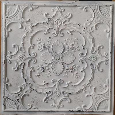 China Artistic Ceilings Suspended Ceiling Tile Faux White Copper Pewter Distressed Split LASTDECOR PL19 for sale