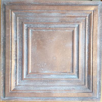 China Artistic Ceilings Faux Tin Ceiling Tiles Weather Copper Color Night Club Wall Panel PL05 for sale