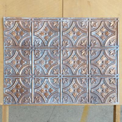 China Artistic 3D Faux Ceilings Tin Embossed Weather Cafe Bar Copper Wall Panels PLB10 for sale