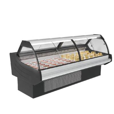 China Double-temperature Curved Glass Deli Refrigerated Serving Above Serving Counter Refrigerator For Shop / Supermarket / Store for sale