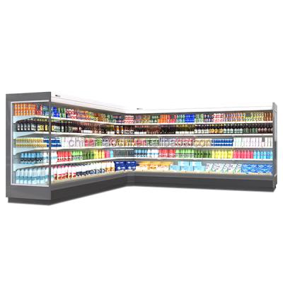 China Double-temperature milk price Multideck open fridge commercial refrigerator for supermarket for sale