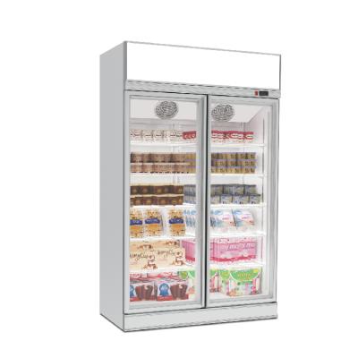 China Single-temperature -18 to -25 Celsius 2 /3/4 Door Mount Top Shelf Freezer Upright Freezer Refrigerator for Store for sale