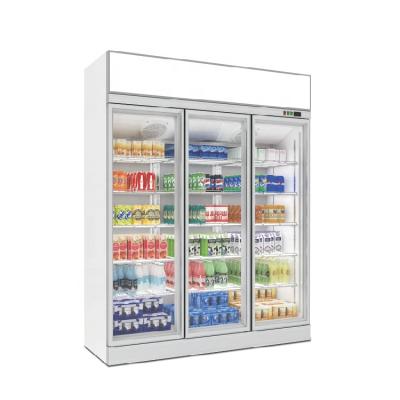 China Cooler Single-Temperature 2 /3/4 Door Mount Top Showcase Bottle Fridge Refrigerator For Coffee Shop for sale