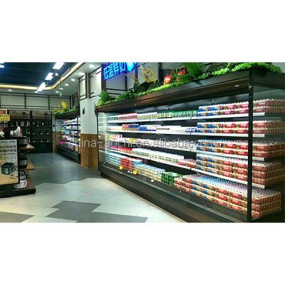 China Double-temperature Fish Front Fruit Display Open Chiller Refrigerator Refrigerator Factory For Mini Mart for sale