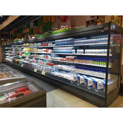 China Double-temperature Milk Chiller Display Open Type Supermarket Refrigerator Suppliers For Market for sale