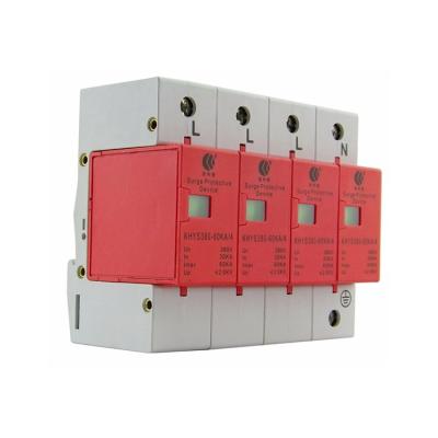 China Class C AC Current Type Three Phase SPD 4 Poles 60KA Surge Protector KHYS380-60KA/2 for sale