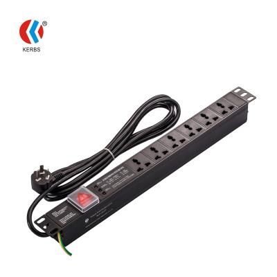 China CE Approved 6 Socket Power Surge Socket Outlet Power Strip KLF-J6-01 Standard Grounding for sale