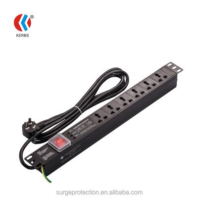 China 19'' IP20 6/8/10/15 Outlets Power Surge Protector Rack PDU US/UK/Australia/EU plug Power Socket for sale