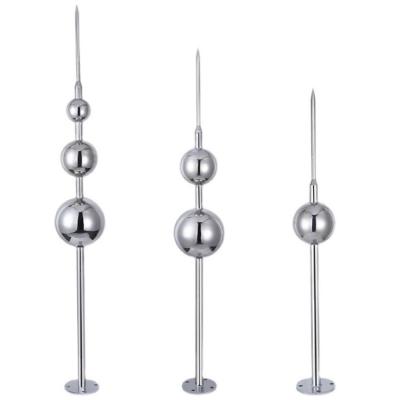 China Stainless Steel Lightning Arrester 1.5 Meter 2 Meter Ball Type Lightning Rod for sale