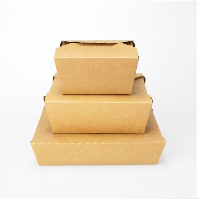 China Disposable Biodegradable Recycle Printing Customized Disposable Take Away Food Grade Cardboard Kraft Paper Noodle Packaging Box for sale