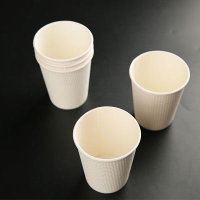 China Custom Takeaway Recyclable Kraft Paper Coffee Cup Corrugated / Ripple for sale