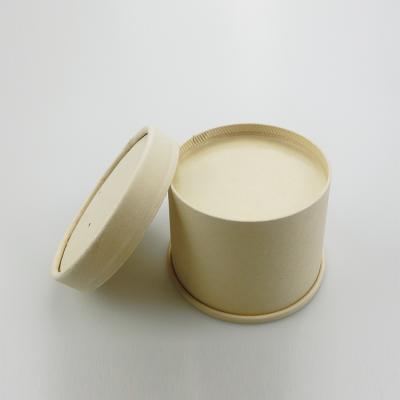 China Biodegradable Compostable Biodegradable Disposable Take Away White Bagasse Craft Wrapping Paper Soup Bowl Hot Cup With PP Lid for sale