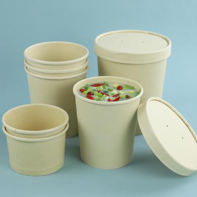 China High Quality Disposable 8oz 12oz 16oz 24oz Disposable Wrapping Paper Soup Bowl Ice Cream Round Cup for sale