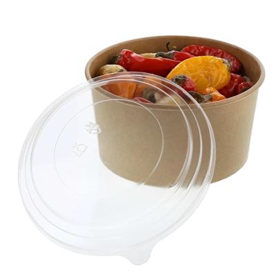 China 100% Biodegradable 1000ml Food Grade Kraft Paper Disposable Bowls With Lid for sale