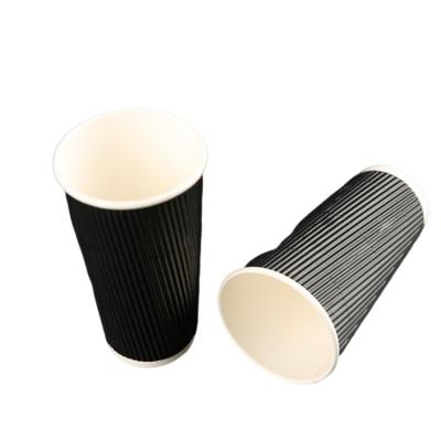 China Coffee Water Milk Beverage Eco-friendly Takeaway Corrugated Double-wall Coffee Biodegradable Paper Cup for sale