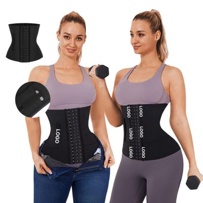 China Hexin Antibacterial Custom Brand Your Own Waist Trainer Abdominal Trainer Waist Shaper 3 Piece Belly Segment Control Corsets for sale