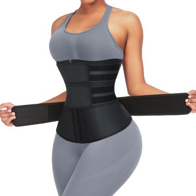 China Antibacterial Custom Women Adjustable Body Shaper Slimming Double Belt Belly Trimmer Women Plus Size Waist Trainers and Shaper Wear for sale