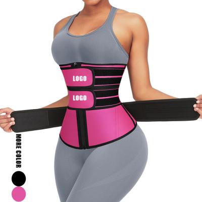 China Antibacterial In Stock 3 Strap Waist Trainer Corset Belt Waist Trainer Steel Boned Body Shaper Waist Trainer for sale