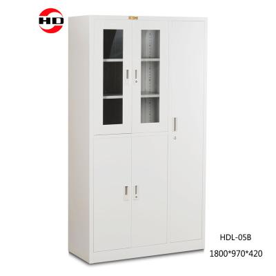 China (Other) Adjustable Multifunctional Glass Top File Cabinet with One Locker Storage Wardrobe Double Door Filing Cabinet for Office Use for sale