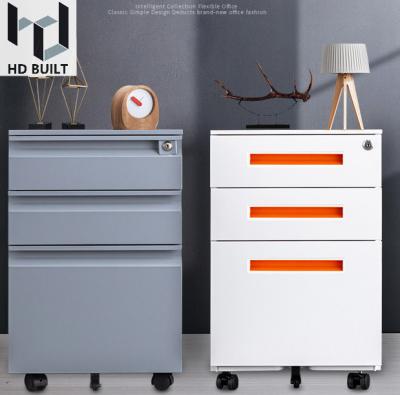 China (Other) Adjustable HD Built Factory Direct Office Furniture 3 Drawer Filing Cabinet Metal Iron Pedestal Office Mobile File Cabinets for sale