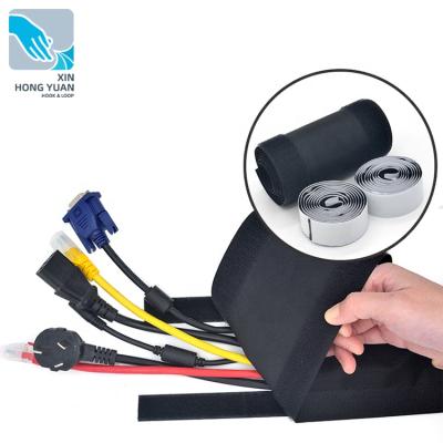 China Nylon Customized Soft Adjustable Hook And Loop Desk Cable Cover For Floor Carpet Trunking for sale