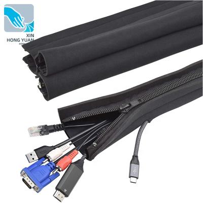 China Convenient Adjustable Wire Protection Sleeve Organized Custom For TV Computer Cable Management Neoprene Calf Sleeves for sale