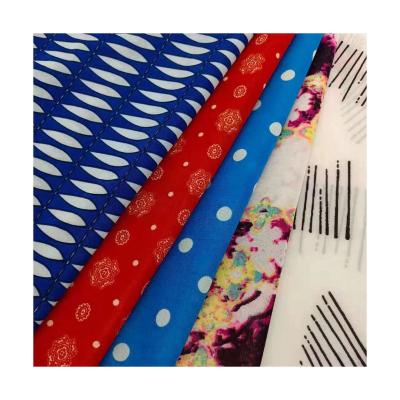 China Soft Wholesale Printed Polyester Knitted Fabric Bright Shiny Printing Knitted Fabric For Dress for sale