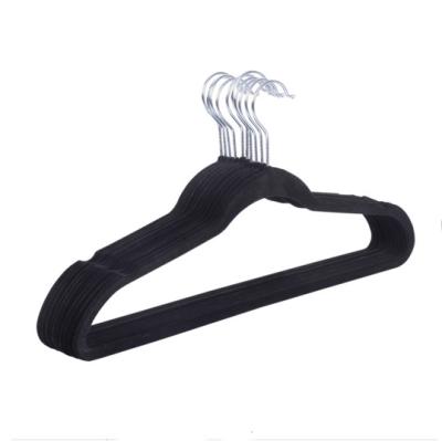 China Modern Wholesale High Quality Space Saving Kids Clothes Hanger Velvet Clothes Velvet Coat Hanger With Hook for sale