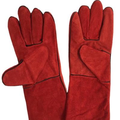 China Wear Resistant Custom Work Cow Split Safety Worker Leather Welding Gloves for sale