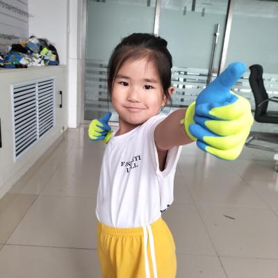 China Cute Kids Gardening Tool Wear Resistant Latex Foam Coated Safety Kids Gloves Children School Gloves for sale