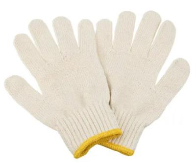 China Work Gloves Hand Protective Knit Protective Hand Gloves China Factory Wear Resistant White Cotton Knitted Safety Working Gloves for sale