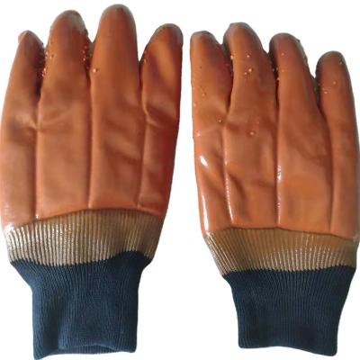 China Wear Resistant Oil Resistant Double PVC Dipped Gloves Foam Coating Soft PVC Safety Insulated Industrial Working Gloves for sale