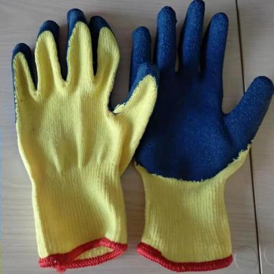 China Wear Resistant Latex Crinkled Working Protection Safety Cotton Working Glove for sale