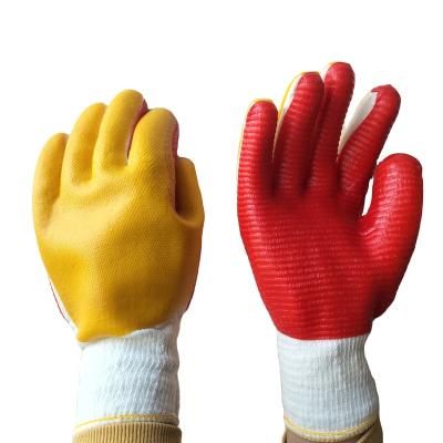 China Safety Working Patch Safety Wear Resistant Rubber Gloves for sale