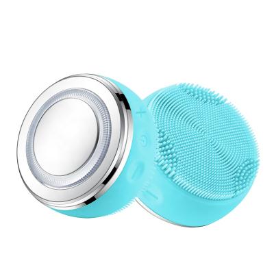 China Acne Treatment Sonic EMS Vibration LED Lights Photon Therapy Skin Care Tools Waterproof Massage Rechargeable Facial Deep Cleansing Brush for sale